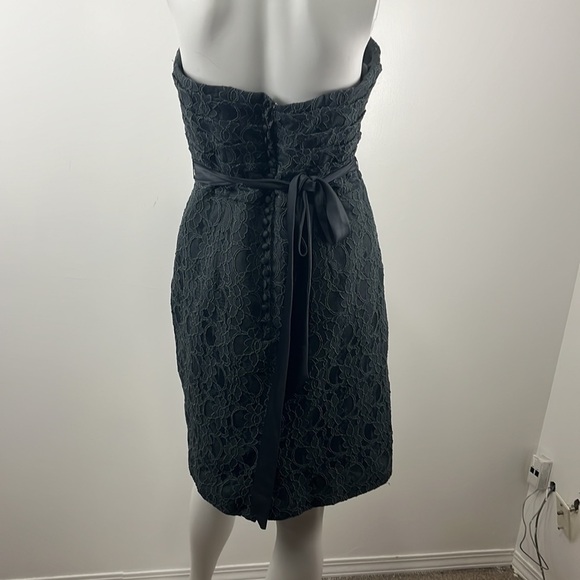 Mori Lee by Madeline Gardner Grey Lace Strapless Formal Dress - Picture 12 of 13